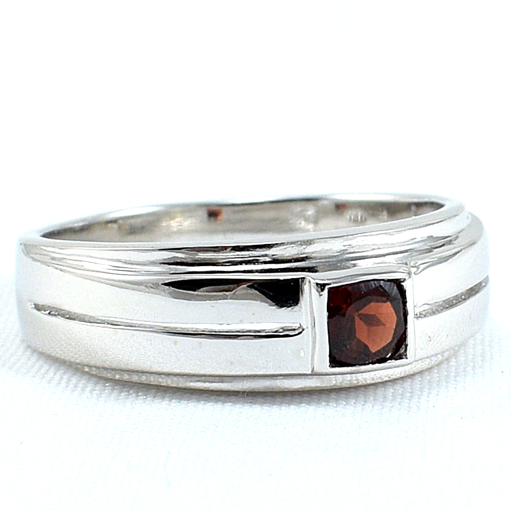 SKJewelryFactory แหวนปลอกมีดพลอยโกเมนแท้ ตัวเเเรือนเงิน92.5% ER01662-GAN