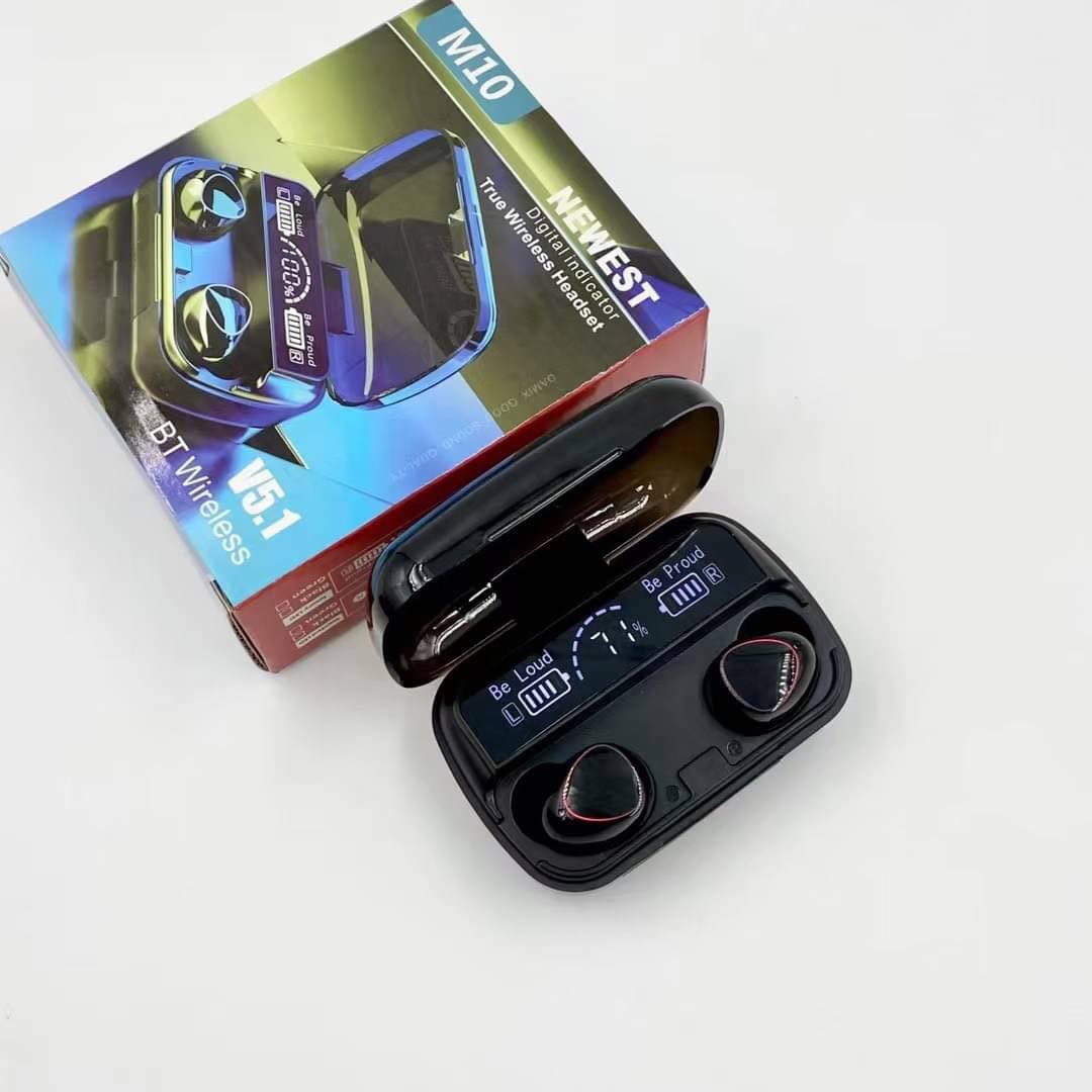 หูฟังบลูทูธ TWS-M10 V5.1 ระบบเสียง HiFi เบสหนัก จอดิจิตอล รุ่นใหม่ล่าสุด