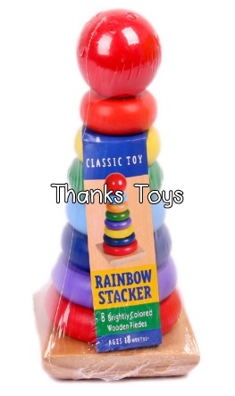 บล็อกไม้สวมเสา Rainbow Stacker