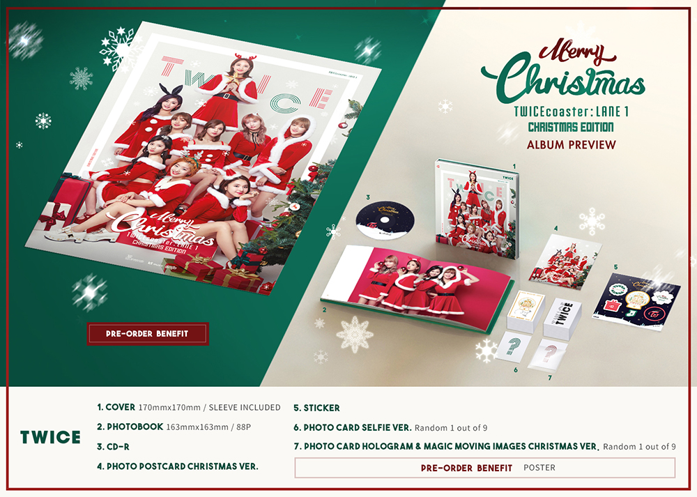 [Pre] Twice : 3rd Mini Album - TWICEcoaster Lane 1 (Chritstmas Edition) +Poster