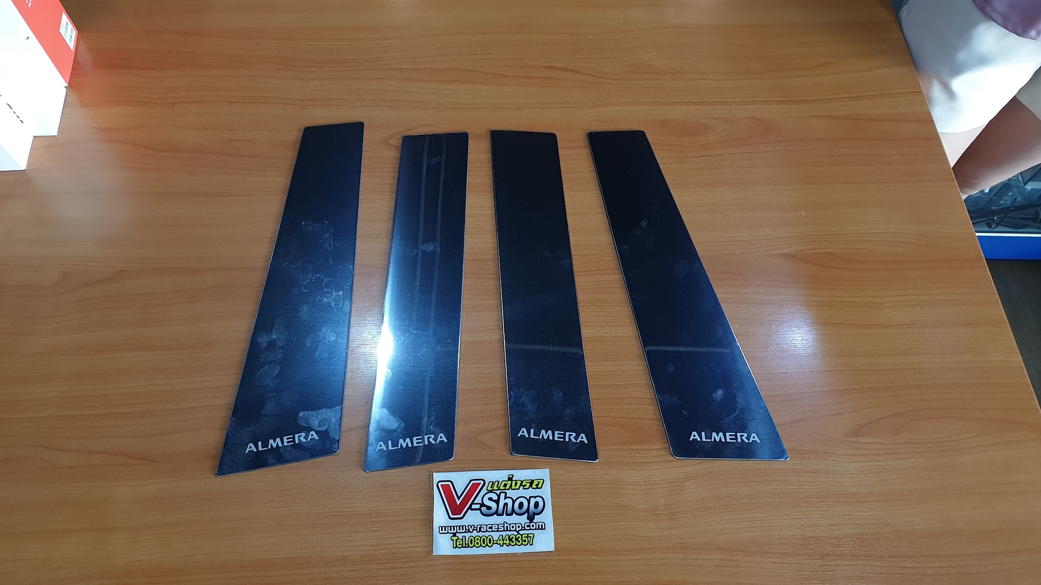 New Almera Turbo เสาประตูสแตนเลส 4ชิ้น
