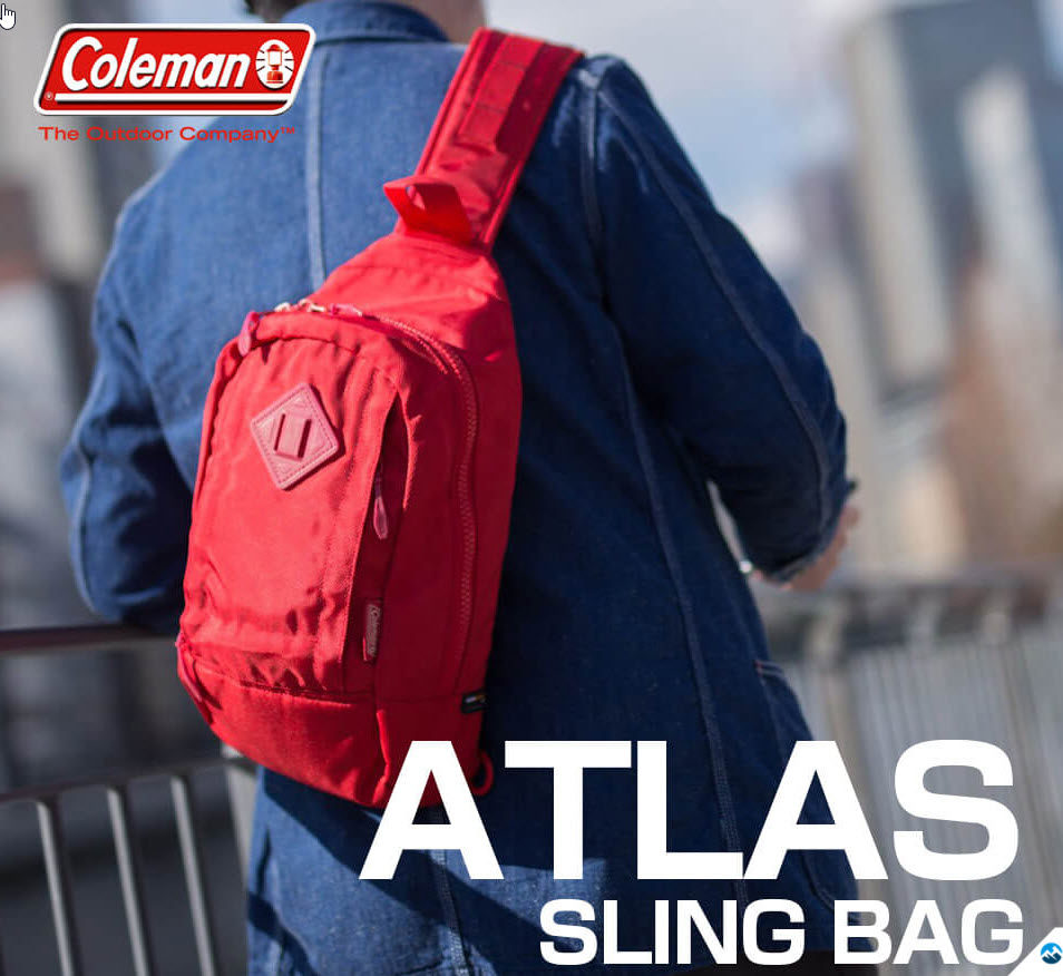 Coleman - ATLAS SLING BAG – 5 L Heater (สีเทาควันบุหรี่) コールマン ボディバッグ アトラス スリングバッグ 対応 自転車/ウォーキング