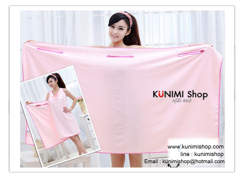 ผ้าขนหนู,ผ้าเช็ดตัว,ผืนใหญ่,ราคาถูก,ไม่โป๊,ไม่หลุด,มีที่สอด,สีชมพู,สีขาว,สีฟ้า,สีม่วง,สีน้ำตาล,ผู้หญิง,ผู้ชาย,มีที่สอดแขน,เกาะอก