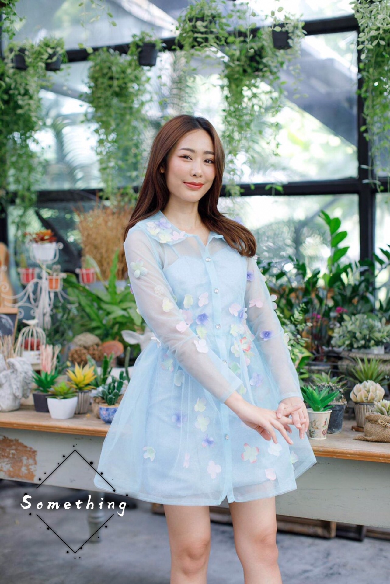 ชุดเดรสเกาหลี พร้อมส่ง เดรส fairy ด้านในเป็นสายเดี่ยว