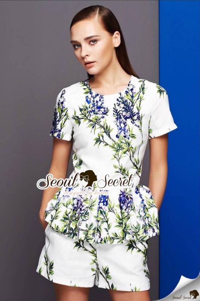 พร้อมส่ง สวยเก๋ด้วยงานพิมพ์ดอกไม้สไตล์ D&G