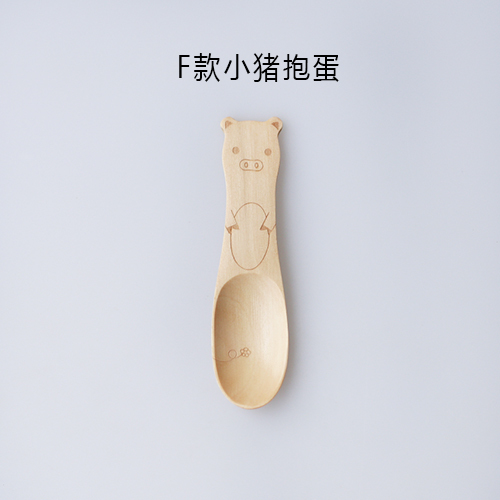 Pre-Order ช้อนไม้สำหรับ ขนมหวาน ไอศกรีม ลายสัตว์หลากชนิด Zakka