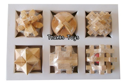 ชุดกลไม้ปริศนา 6 ชิ้น (Intelligence Toy)