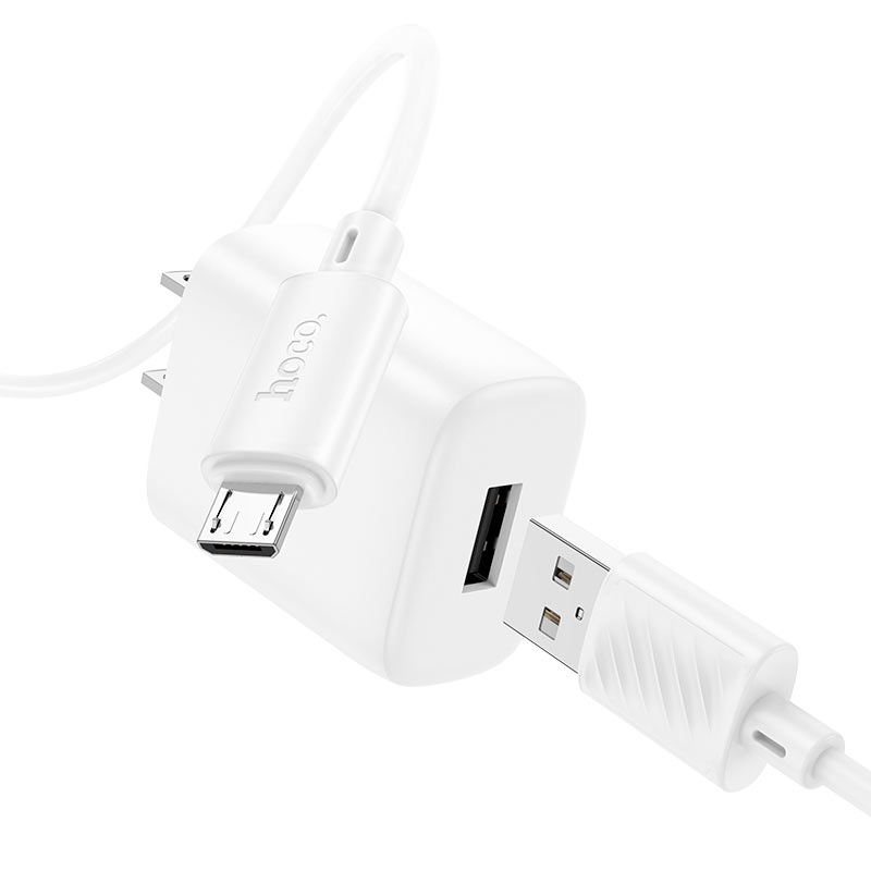 หัวชาร์จพร้อมสายชาร์จ Hoco C134 Solid USB-A 5V / 2.4A wall charger with 1m MICRO-USB
