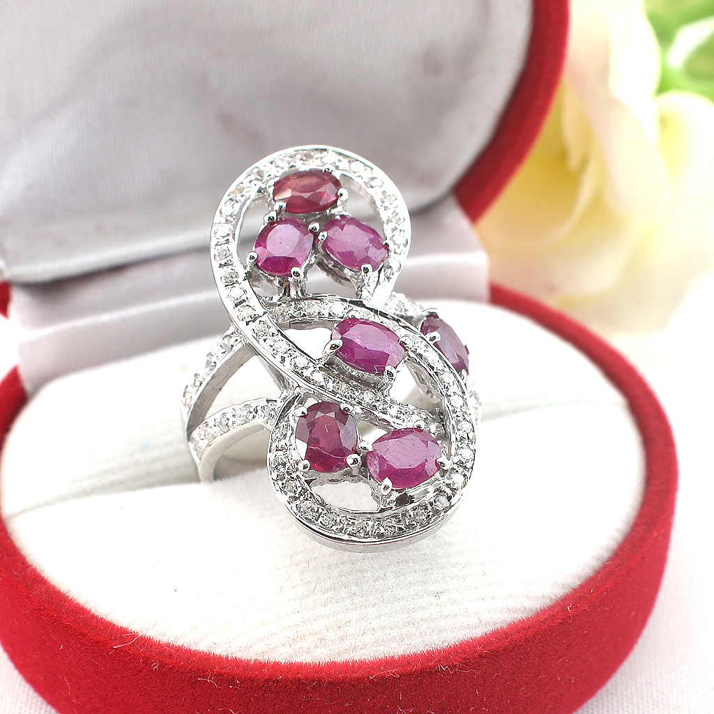 SKJewelryfactory แหวนเทับทิมแท้ ดีไซน์สวยเก๋หรูหรา ER01321-RBY