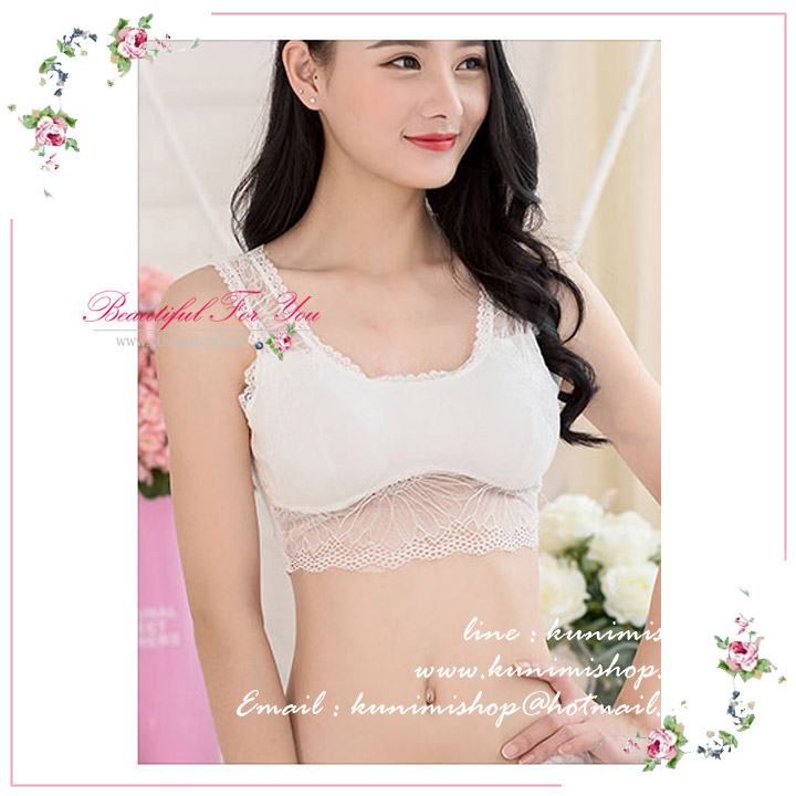 เสื้อซับใน ครึ่งตัว มีฟองน้ำซับใน ผ้าลูกไม้ ตกแต่งลายด้วยผ้าบูกไม้ สวยหวาน