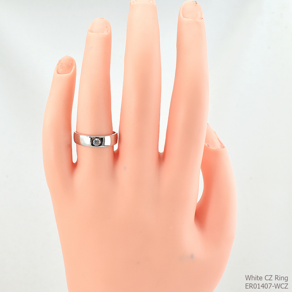 SKJewelryFactory แหวนปลอกมีด แหวนเพชร 10 ตัง สไตล์แหวนปลอกมีด ER01407-WCZ