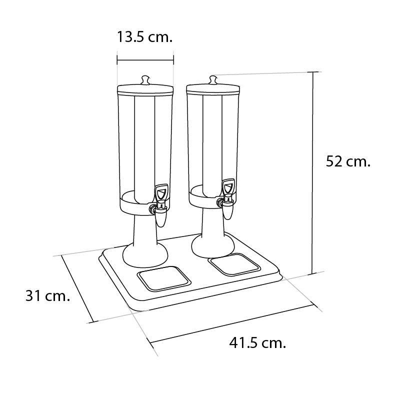 เครื่องจ่ายน้ำผลไม้/นมสด 2 x 3 ลิตร 1602-056