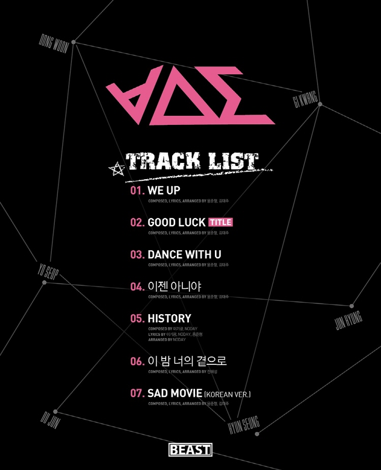 [Pre] Beast : 6th Mini Album - Good Luck (+ Member Random Lips Card) (Black Ver.)