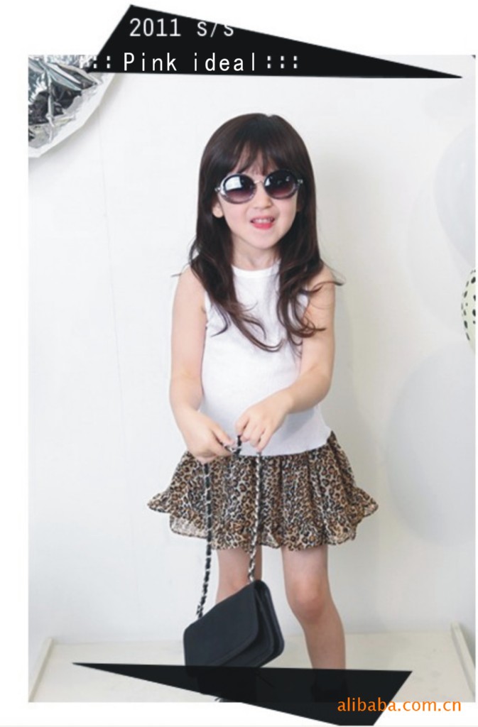ชุดเด็ก(เดรส) Pink ideal ลายเสือ ไซส์ 9,11,13