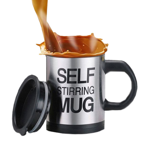 Self Stirring Mug ถ้วยชงกาแฟออโต้ 400ml สีเงิน ผลิตจากสแตนเลสและพลาสติกทนต่อความร้อน