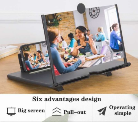 ตัวขยายหน้าจอมือถือ 12 เท่า พับเก็บได้ สไลด์ดึงเข้าออกได้ Video amplifier mobile phone 12x