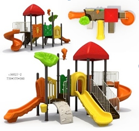 เครื่องเล่นสนาม ชุดบ้านนกกับใบบอน (ขนาดใหญ่) สีแดง