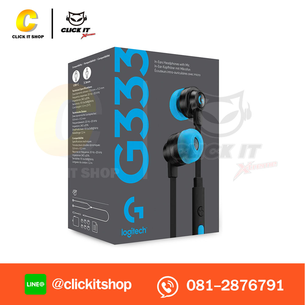 HEADPHONE (IN EAR) LOGITECH G333 -BLACK