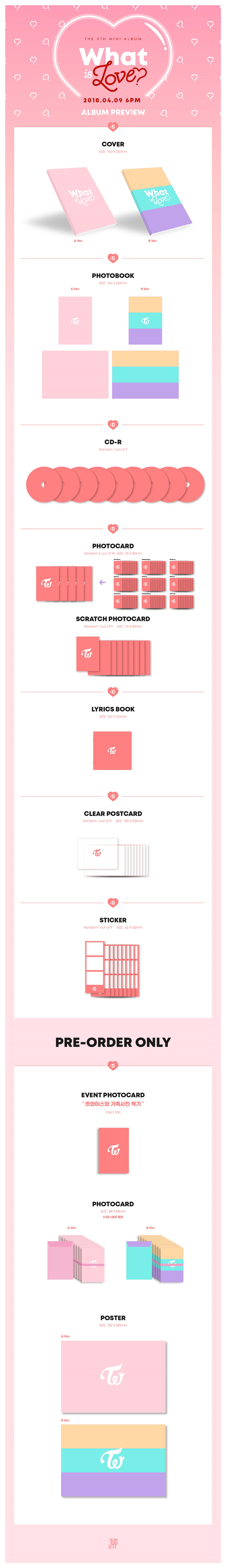 [Pre] TWICE : 5th Mini Album - WHAT IS LOVE? (Random Ver.) +Poster