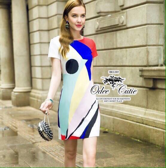 พร้อมส่ง เดรสแบรนด์เนม เนื้อผ้า polyester