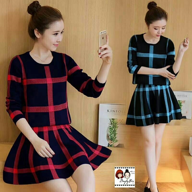 เสื้อผ้าเกาหลี พร้อมส่ง ชุดเซท เสื้อ+กป