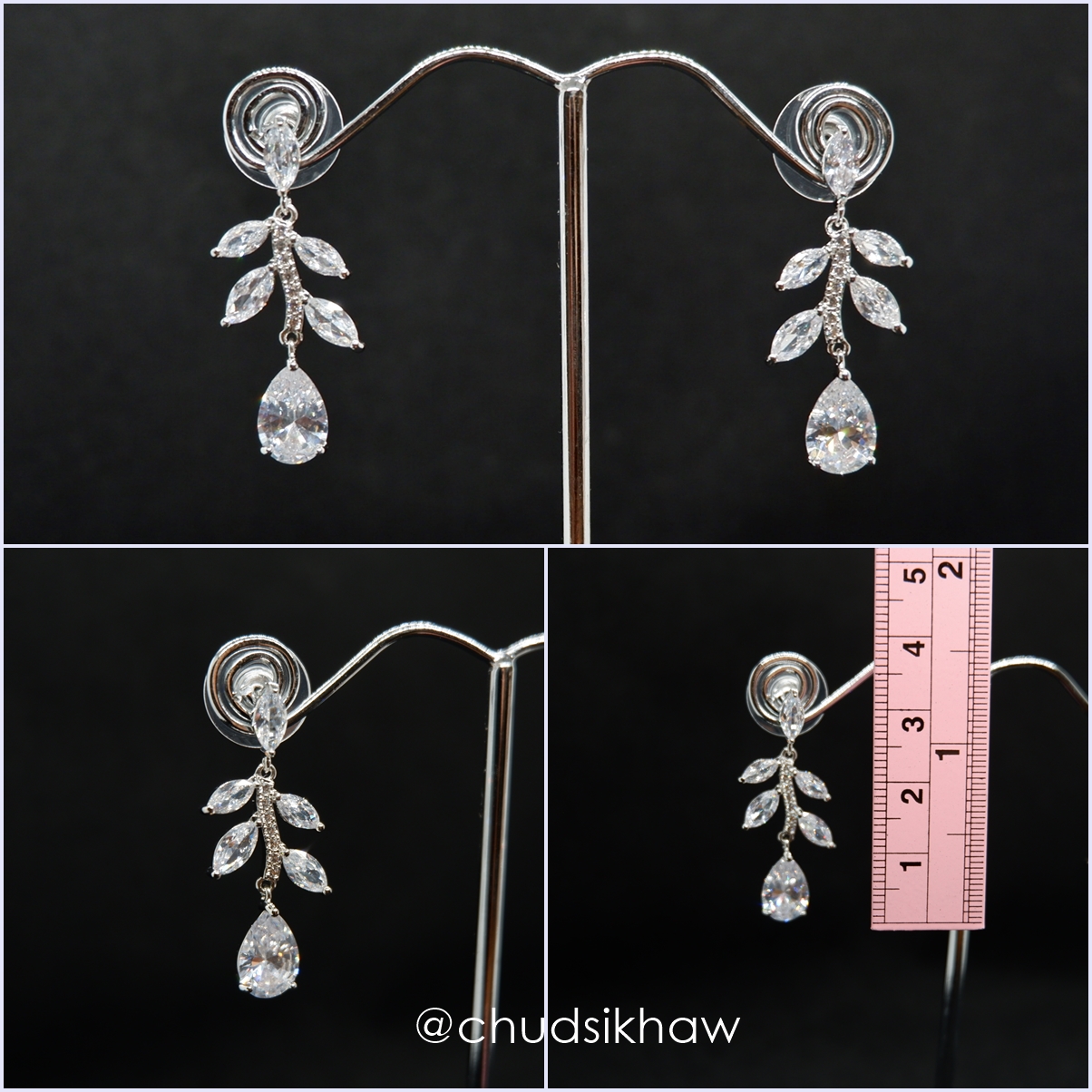 ต่างหูหลายแบบน่ารัก เล่นไฟ มุกแวววาว สวย ราคา 190 - 350 บาท