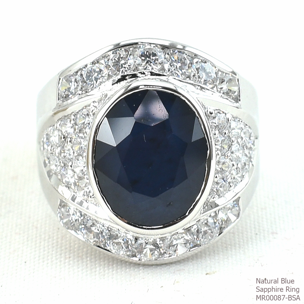 SKJewelryFactory แหวนชายไพลินแท้ นน. 6 กะรัต ++ MR00087-BSA