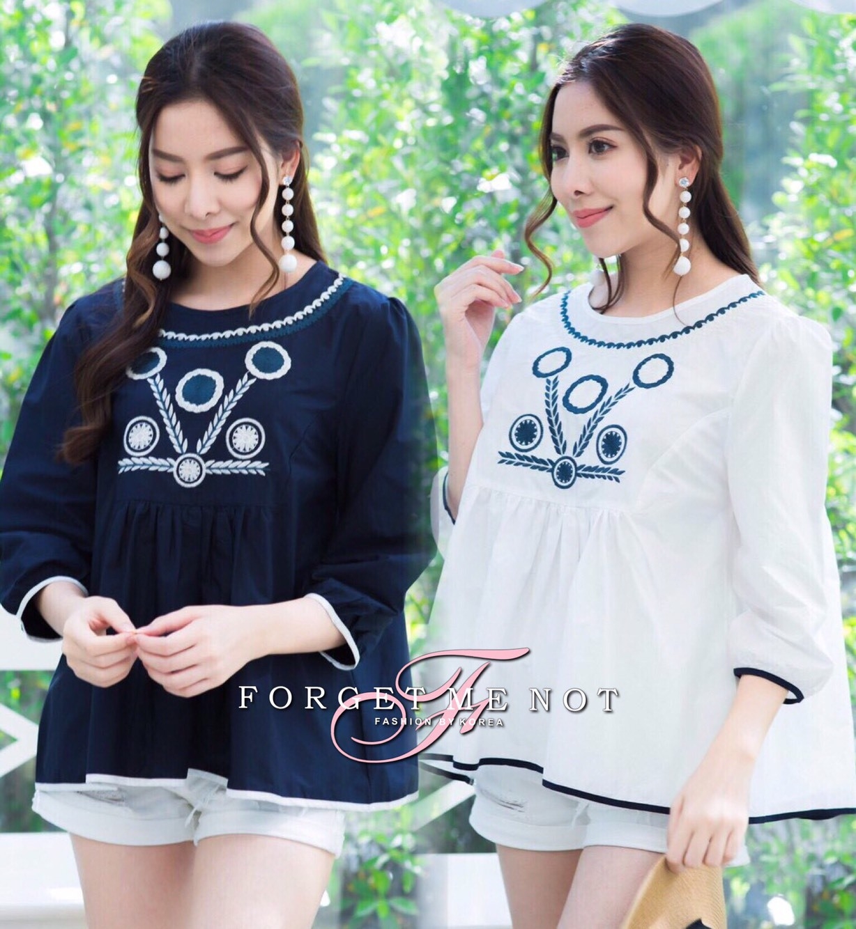 เสื้อเกาหลี พร้อมส่ง เสื้อ ทรงเอ ผ้า cotton 100%