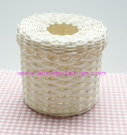 ชิ้นงานดิบ หวาย ทำ Decoupage งานเพนท์ ที่ใส่ทิชชูม้วน