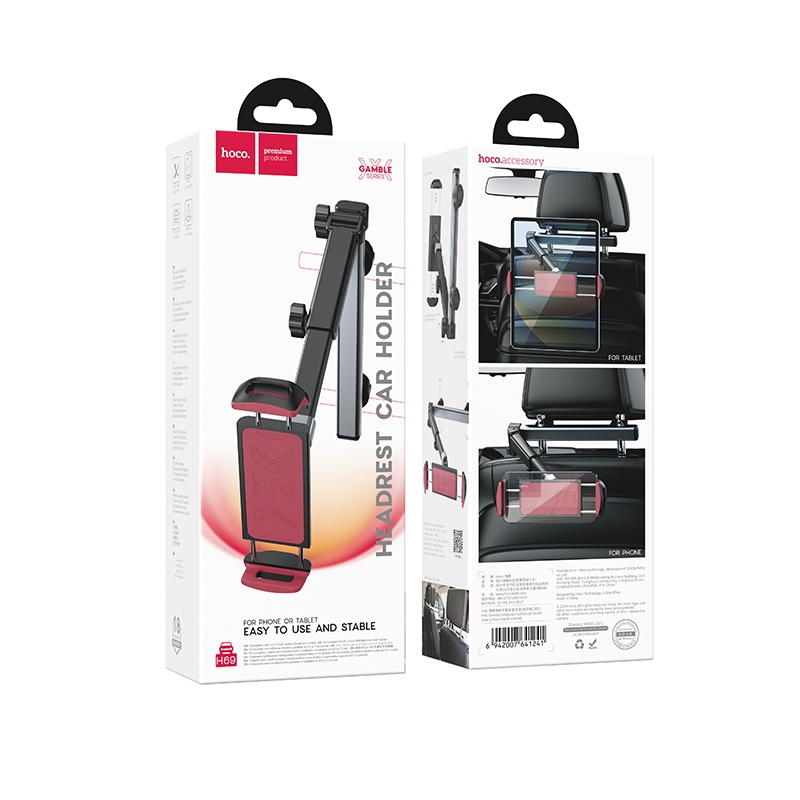 Hoco Telescopic Tablet Holder H69 Gamble ขาตั้งแท๊ปเล็ตติดเบาะหลังรถยนต์