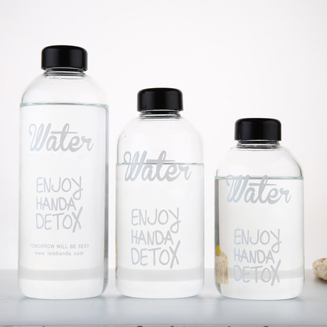 ขวดใส่น้ำ Pongdang Water น้ำดีท็อกสุดฮิตในเกาหลี ขวดทำจากแก้ว Borosilicate มี 3 ขนาด