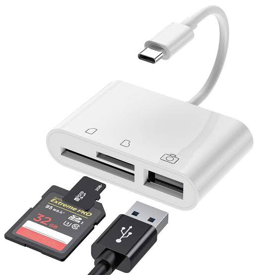 3in1 USB-C to SD/TF Card Camera Reader สายพ่วง โอนถ่ายข้อมูล รูปภาพได้