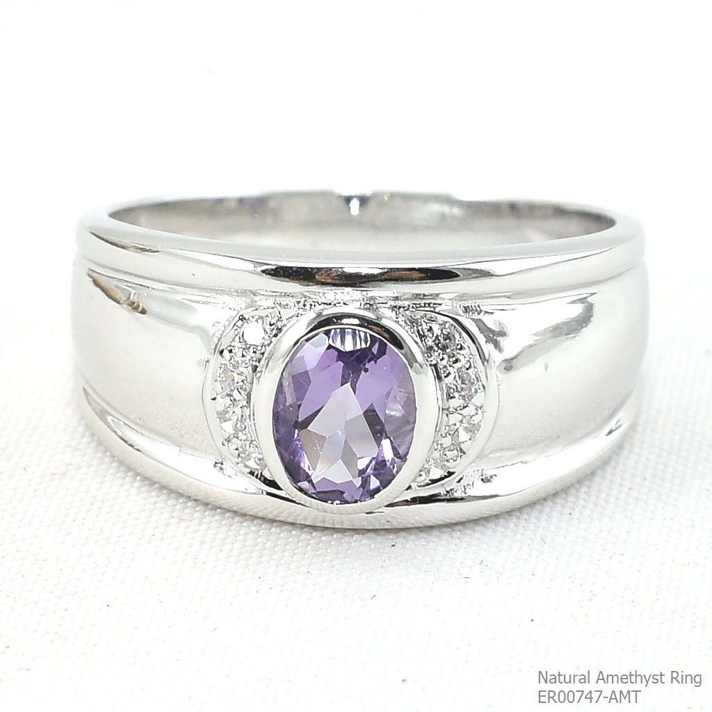 SKJewelryFactory แหวนแอมิทิสต์แท้ สำหรับใครที่นอนไม่ค่อยหลับ ใส่วงนี้จะทำให้การหลับดีขึ้นมากกว่าเดิม ER00747-AMT