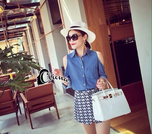 พร้อมส่ง Denim shirt คอปกแขนยาว