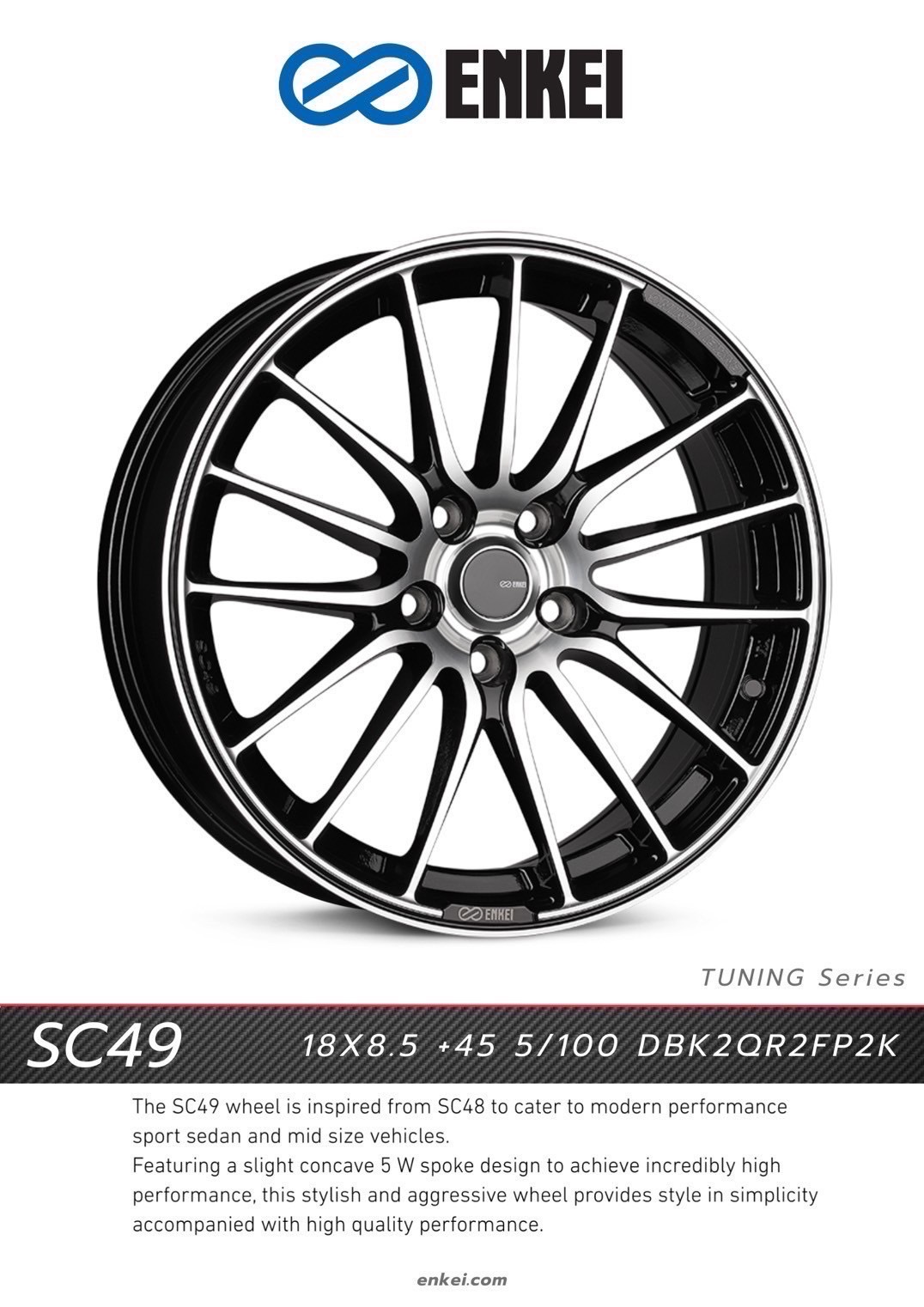 ล้อ ENKEI SC49 ขอบ18x8.5 5x100 ET45 หน้าเงิน *ราคาต่อวง