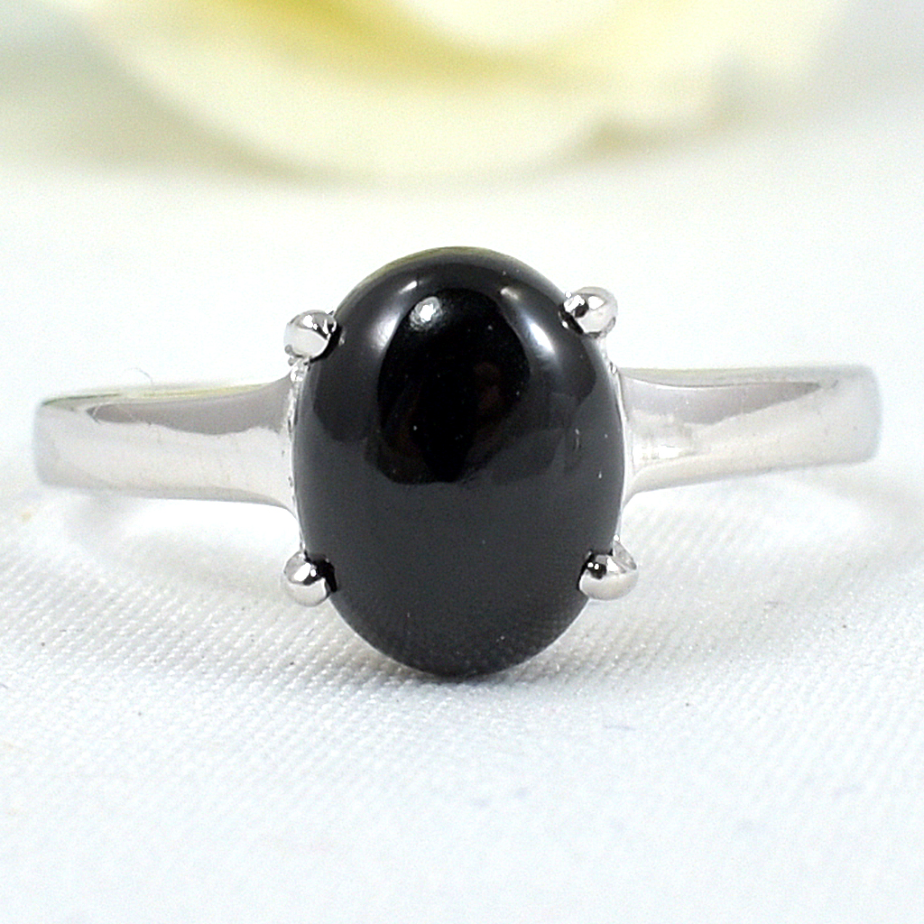 SKJewelryfactory แหวนเงินนิลแท้ แหวนนิลหลังเบี้ย ER02127-ONC