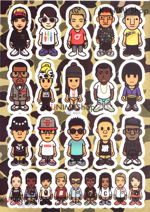 STGP013 สติกเกอร์ Sticker กระดาษเคลือบกันน้ำ ลายการ์ตูน กราฟฟิก วินเทจ สวย เท่ห์ ติดกระเป๋า ของใช้ ตู้ ผนัง ตกแต่งสิ่งของ