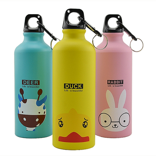 ขวดใส่น้ำสแตนเลส ใส่ได้ทั้งน้ำร้อนน้ำเย็น ขวดน้ำพกพา มีฝาปิด รูปน้องสัตว์น่ารัก