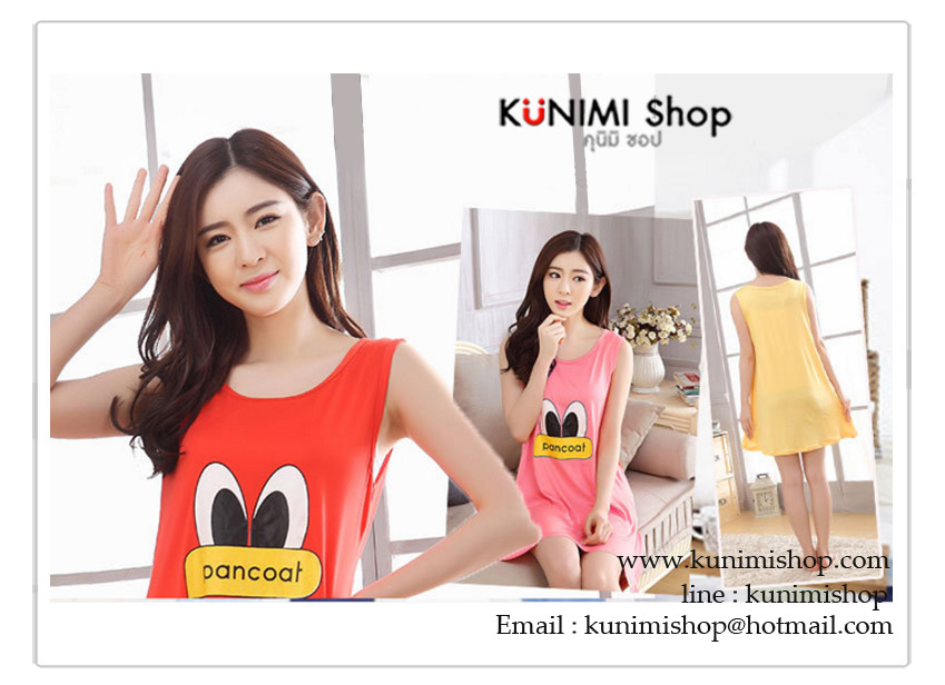 ชุดนอน ชุดนอนกระโปรง สวยหวาน มี 3 สี สีชมพู สีแดง สีเหลือง ขนาดชุด Free Size : ความยาวชุด 81 cm. / รอบอกไม่เกิน 36 นิ้ว สะโพกขยายไม่เกิน 40 นิ้ว 