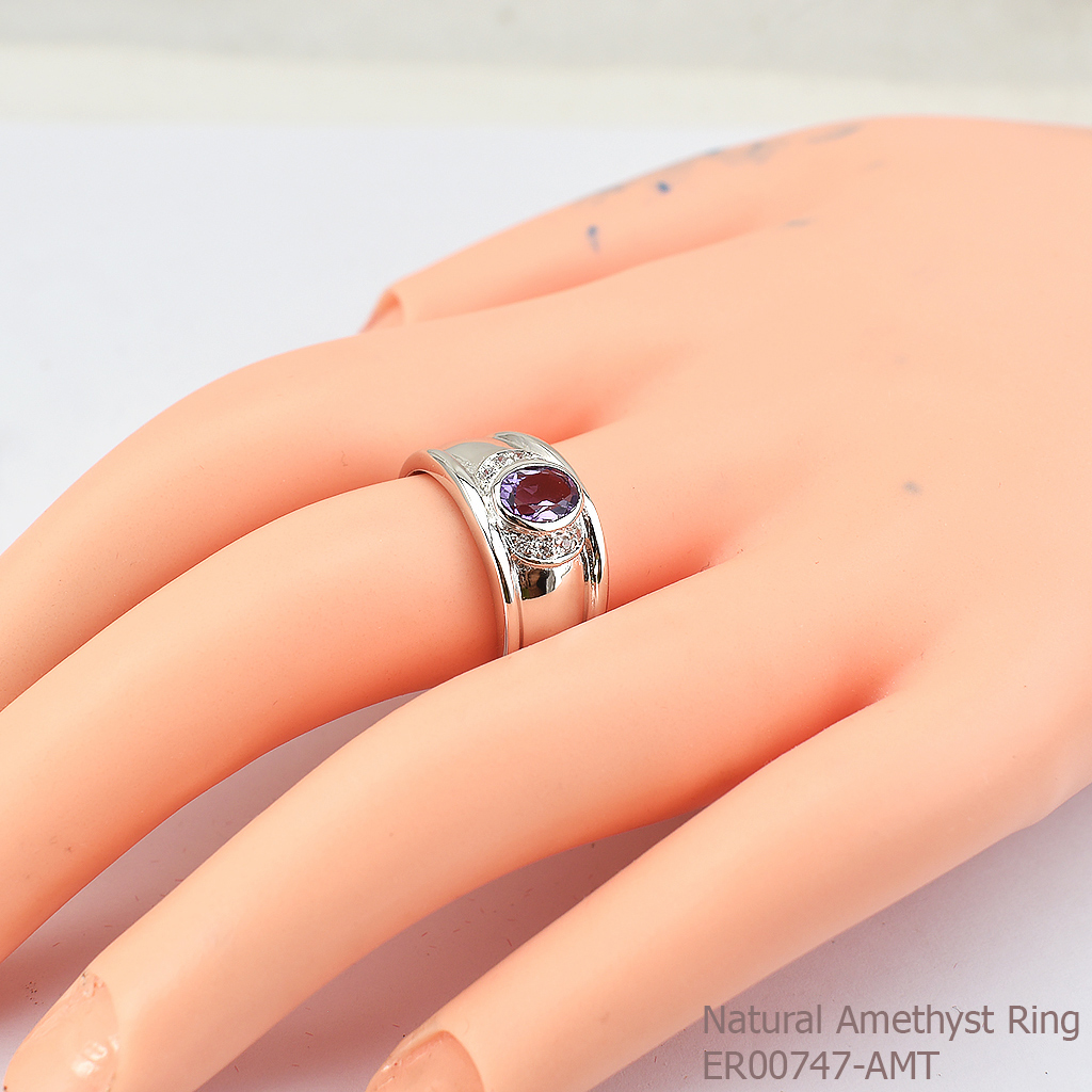 SKJewelryFactory แหวนแอมิทิสต์แท้ สำหรับใครที่นอนไม่ค่อยหลับ ใส่วงนี้จะทำให้การหลับดีขึ้นมากกว่าเดิม ER00747-AMT