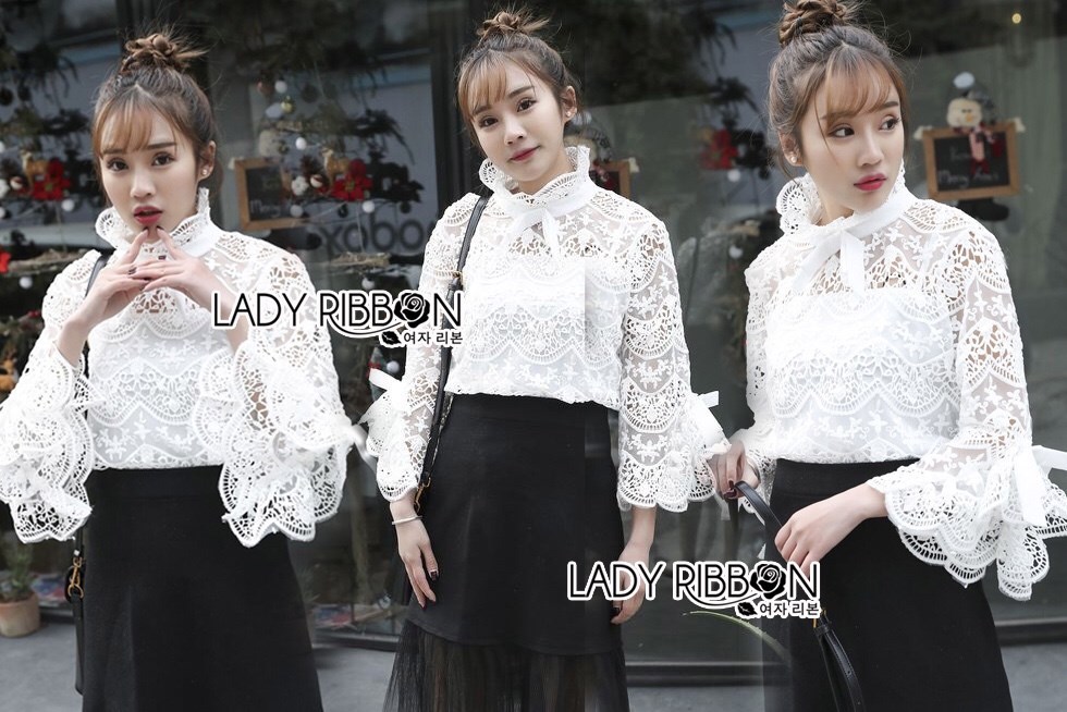เสื้อลูกไม้ พร้อมส่ง เสื้อลูกไม้ สไตล์โมเดิร์นวินเทจ