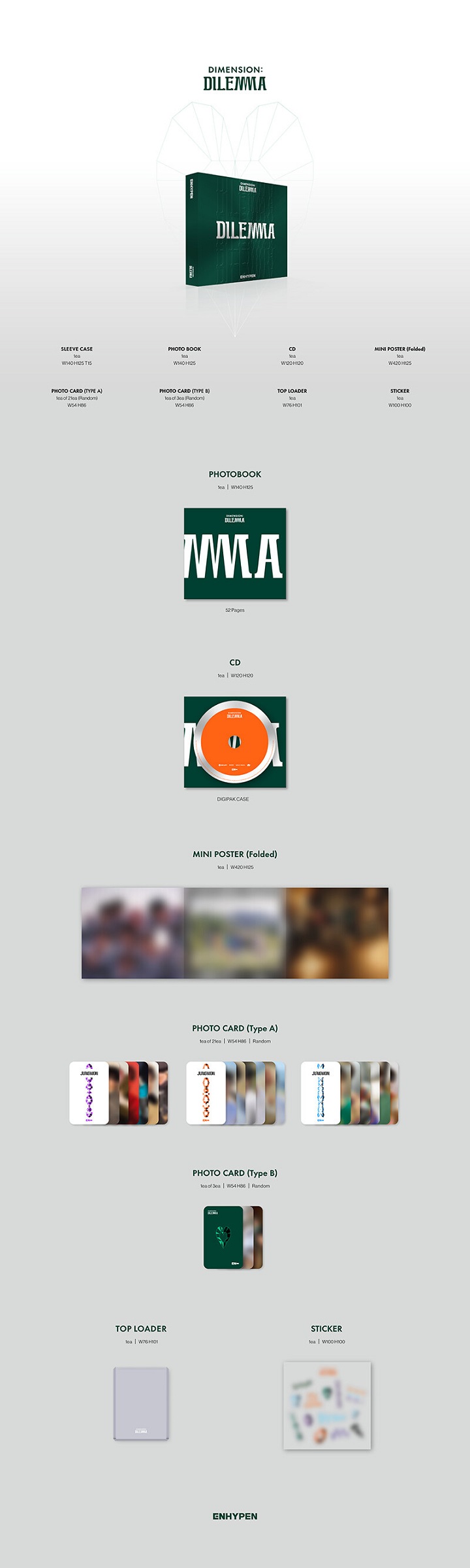 [Pre] ENHYPEN : 1st Album - DIMENSION : DILEMMA (ESSENTIAL Ver.)