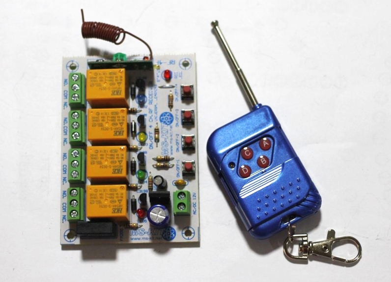 RF -4F รีโมท คอนโทรล 4 ช่อง ใช้ไฟ AC-DC