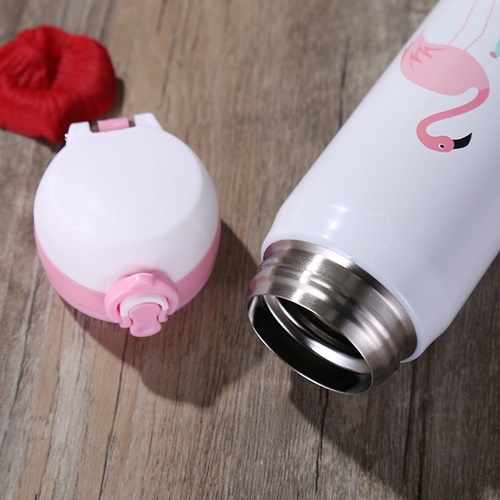 กระบอกน้ำเก็บอุณหภูมิ แบบนกฟามิงโก้ สามารถใส่ได้ทั้งร้อนและเย็น ขนาด 500 ml.