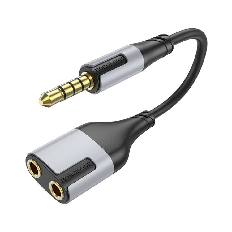 Borofone BL19 2in1 Audio Adapter Cable 3.5mm อุปกรณ์รวมสัญญานเสียงและไมค์สำหรับแจ็ค 3.5 มม.
