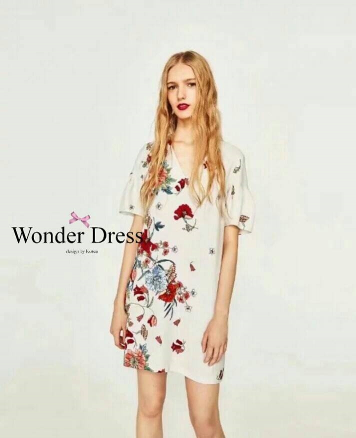 พร้อมส่ง เดรสลายดอกแบรนด์ ZARA