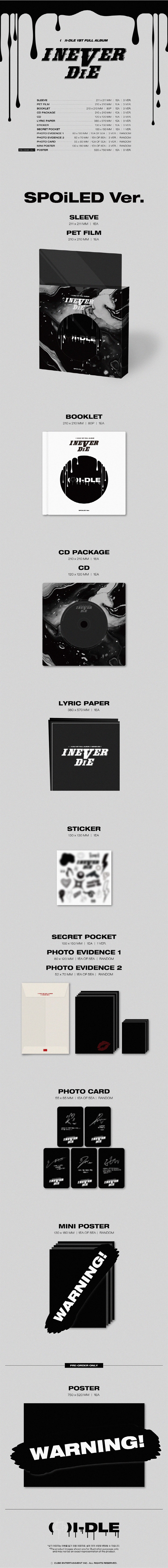 [Pre] (G)I-DLE : 1st Album - I NEVER DIE (Random Ver.) +Poster