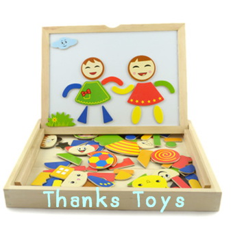 กระดานแม่เหล็ก 3 in 1 พร้อมแผ่นรูปทรงต่างๆ