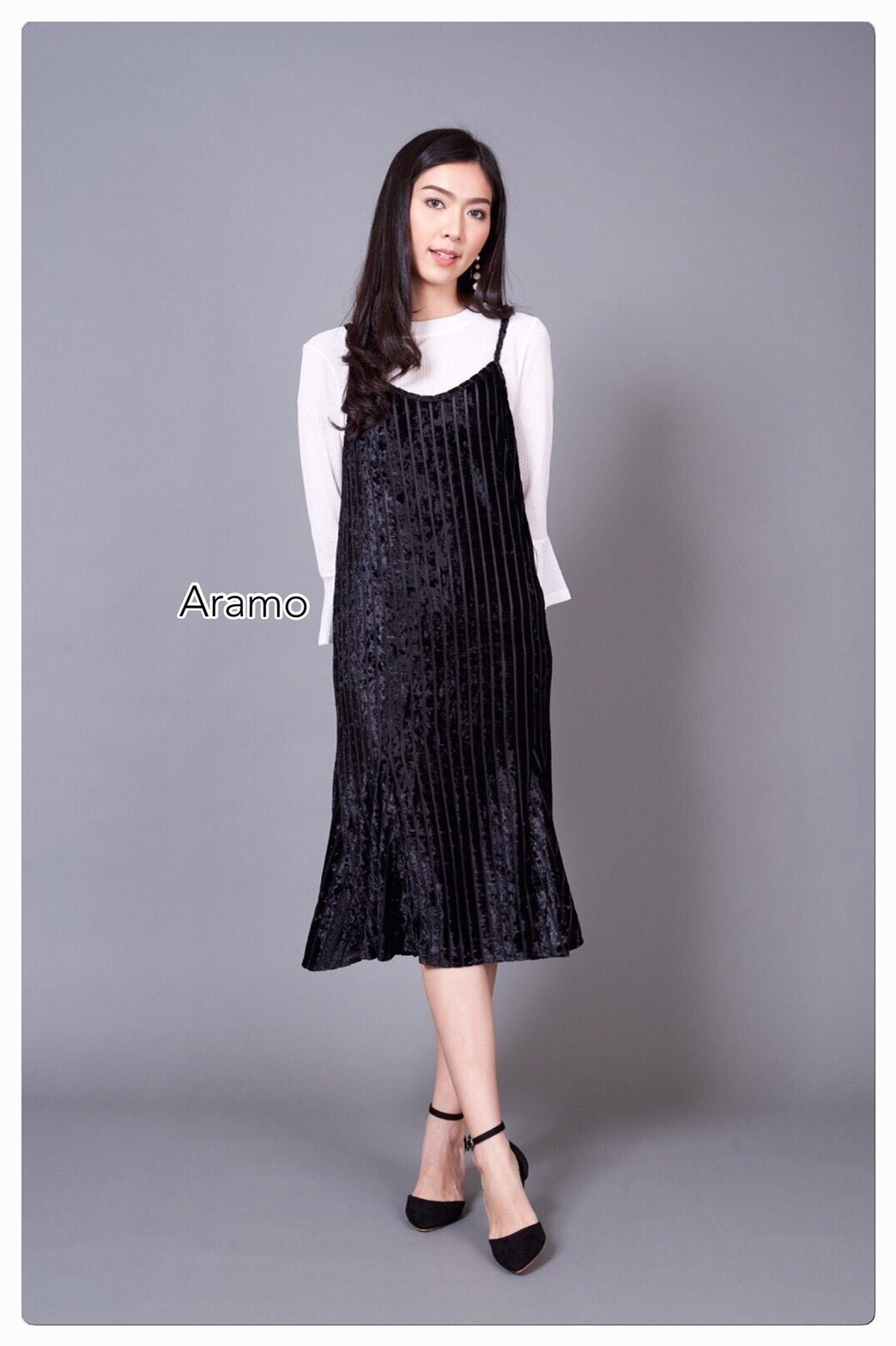 เสื้อแฟชั่น สายเดี่ยวทรงยาว พร้อมส่ง