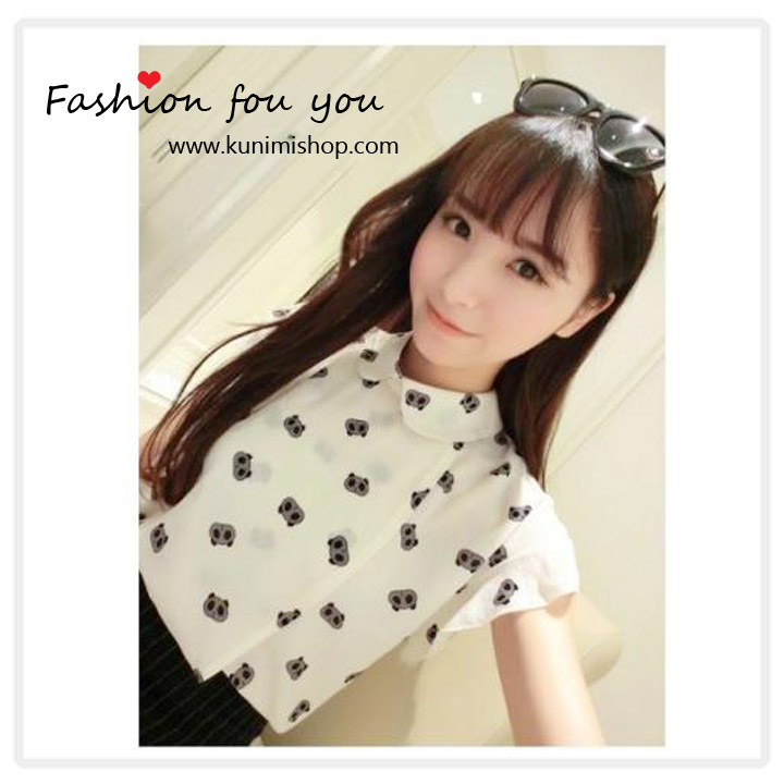 เสื้อแฟชั้น คอกลม แขนสั้น มี 2 สี สีขาว สีดำ ลายหมีแนด้า น่ารัก เสื้อคอบัว แขนระบาย สวยน่ารัก ใส่ได้ทุกโอกาสคะ สินค้าเหมือนแบบ 100 % Free Size : รอบอกไม่เกิน 35 นิ้ว ผ้า : ผ้าโพลีเอสเตอร์ 